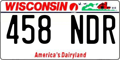 WI license plate 458NDR