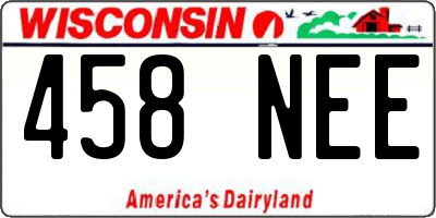 WI license plate 458NEE