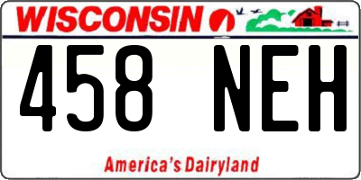 WI license plate 458NEH