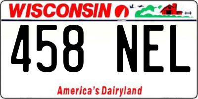 WI license plate 458NEL