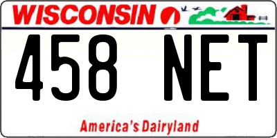 WI license plate 458NET