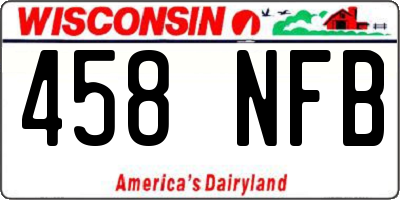 WI license plate 458NFB