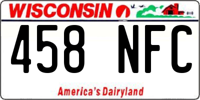 WI license plate 458NFC