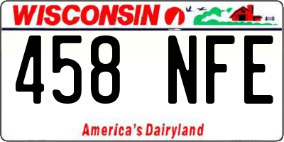 WI license plate 458NFE