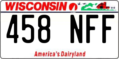 WI license plate 458NFF