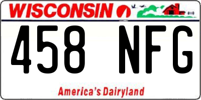 WI license plate 458NFG
