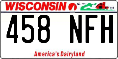 WI license plate 458NFH