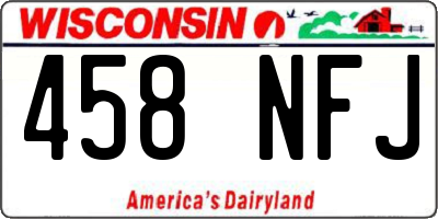 WI license plate 458NFJ