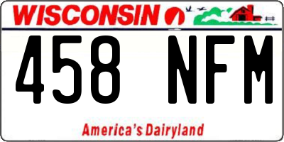 WI license plate 458NFM