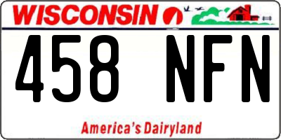 WI license plate 458NFN