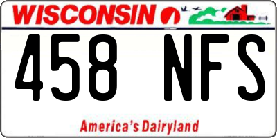 WI license plate 458NFS