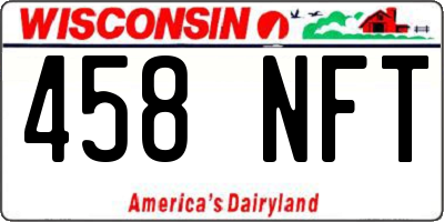 WI license plate 458NFT