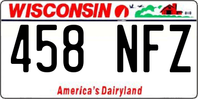 WI license plate 458NFZ