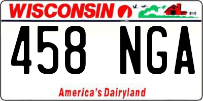 WI license plate 458NGA