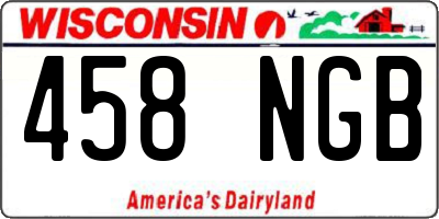 WI license plate 458NGB