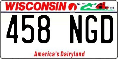 WI license plate 458NGD