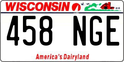 WI license plate 458NGE