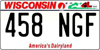 WI license plate 458NGF