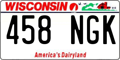 WI license plate 458NGK