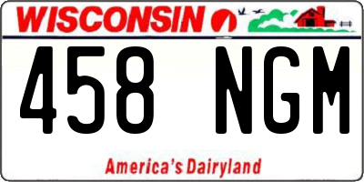 WI license plate 458NGM