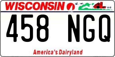 WI license plate 458NGQ