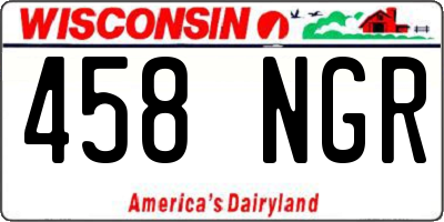 WI license plate 458NGR
