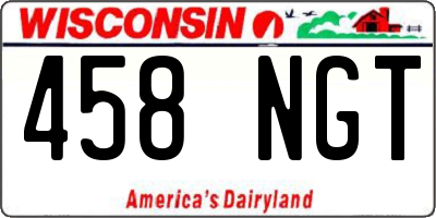 WI license plate 458NGT