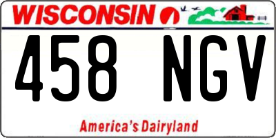 WI license plate 458NGV