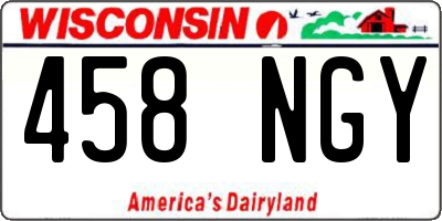 WI license plate 458NGY