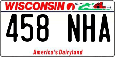 WI license plate 458NHA
