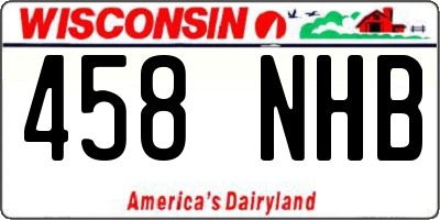 WI license plate 458NHB