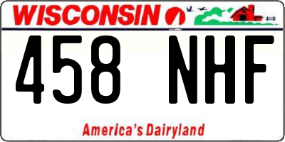 WI license plate 458NHF