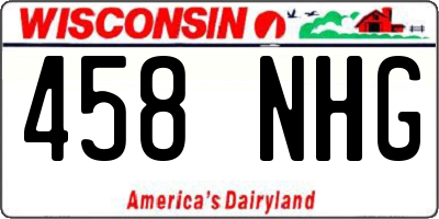 WI license plate 458NHG