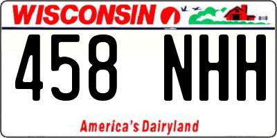 WI license plate 458NHH
