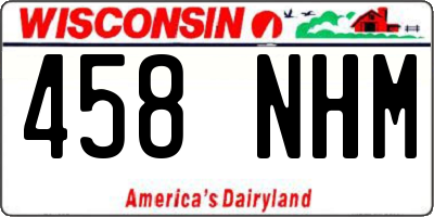 WI license plate 458NHM