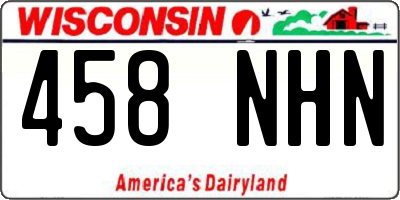 WI license plate 458NHN