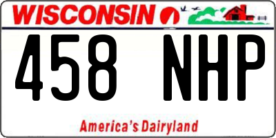 WI license plate 458NHP