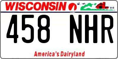 WI license plate 458NHR