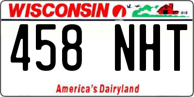 WI license plate 458NHT