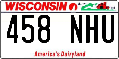WI license plate 458NHU