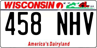 WI license plate 458NHV