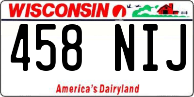 WI license plate 458NIJ