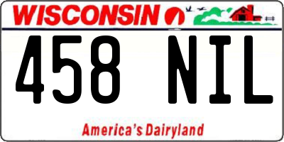 WI license plate 458NIL