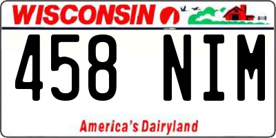 WI license plate 458NIM