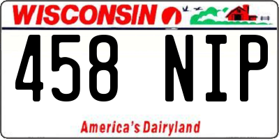 WI license plate 458NIP