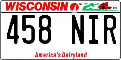 WI license plate 458NIR