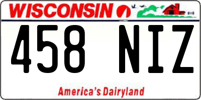 WI license plate 458NIZ