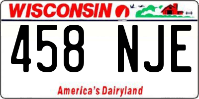 WI license plate 458NJE