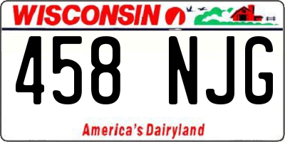 WI license plate 458NJG