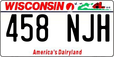 WI license plate 458NJH